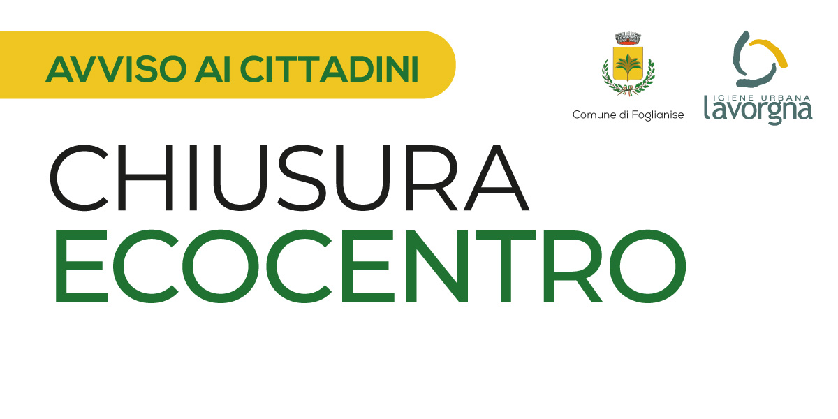 Chiusura Ecocentro sabato 25 marzo 2023